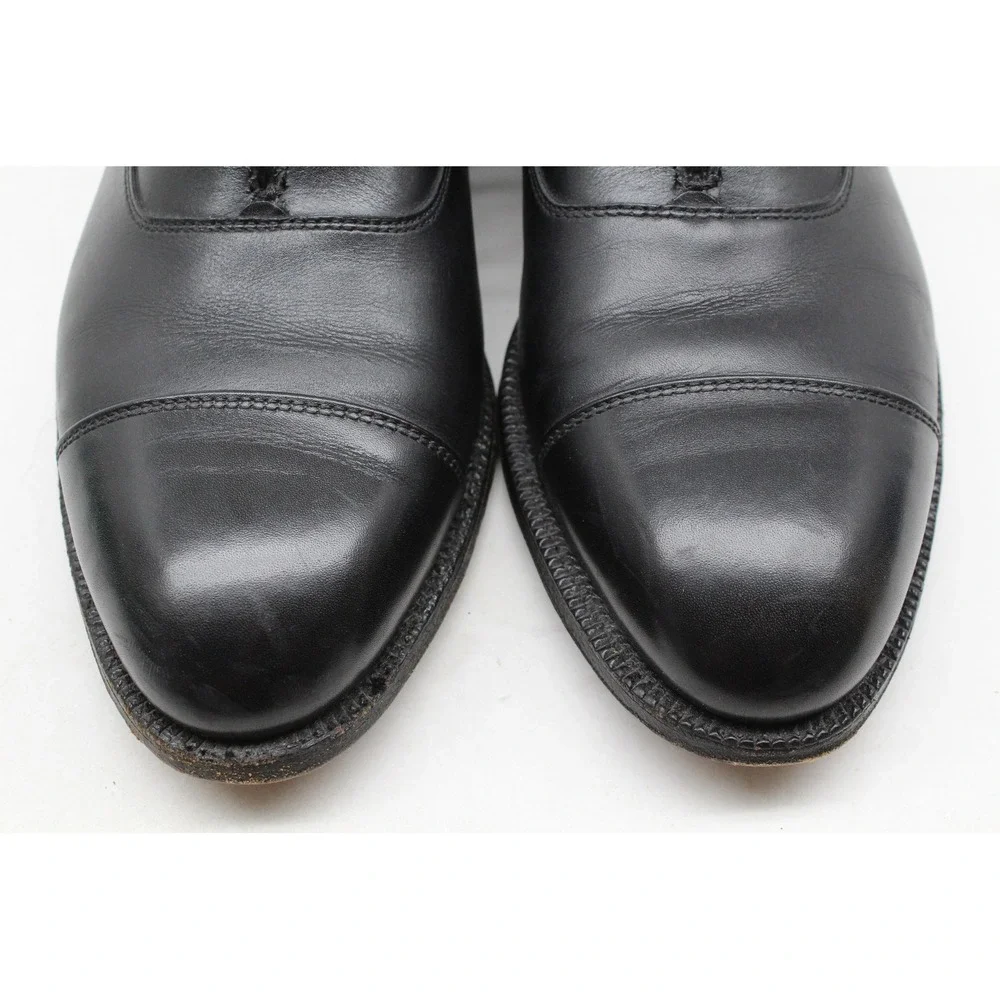 Alden 907 Mens 9.5 A/C Black Leather Straight Tip Bal Oxford Cap Toe Shoes